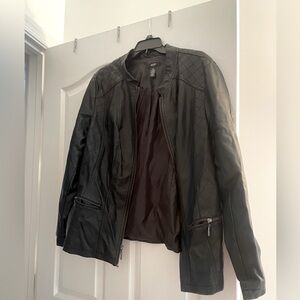 Black lightweight leather jacket